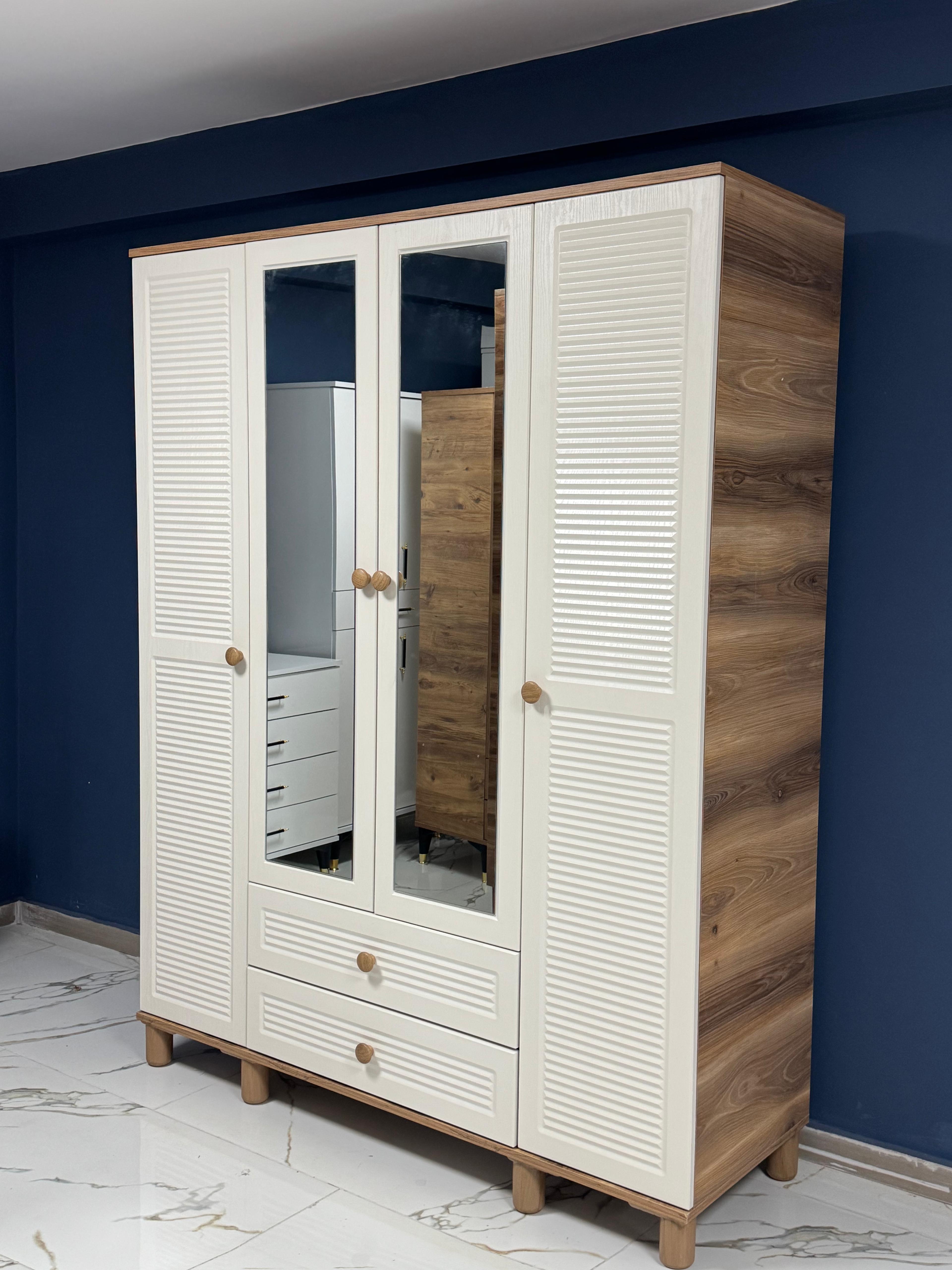 Bohem 4 Kapaklı MDF Gardrop
