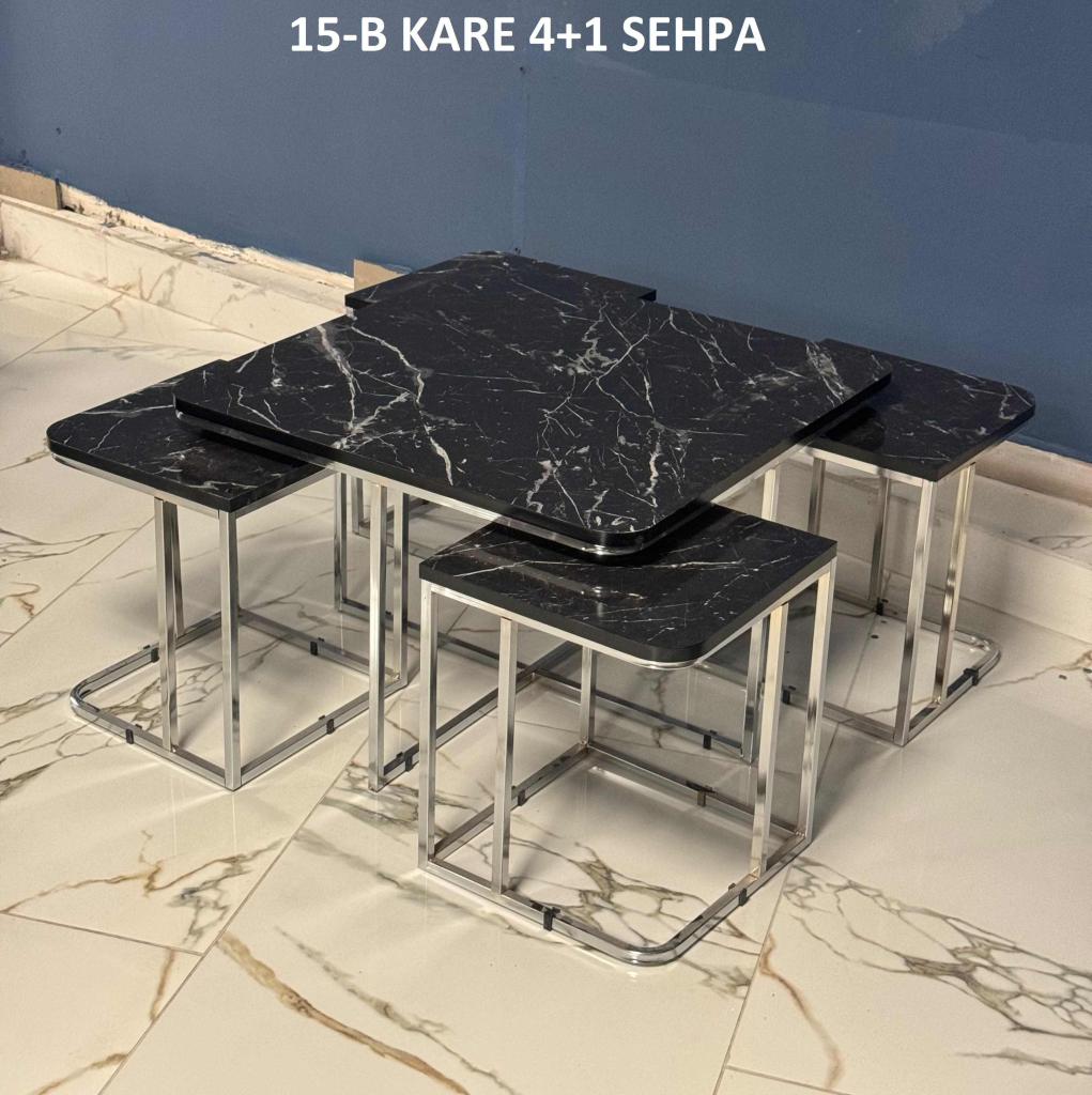 Kare 4+1 Zigon Orta Sehpa Set