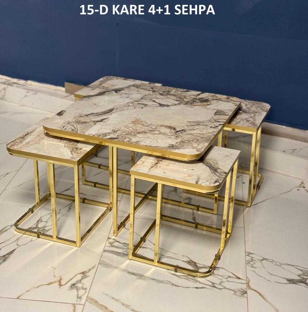 Kare 4+1 Zigon Orta Sehpa Set